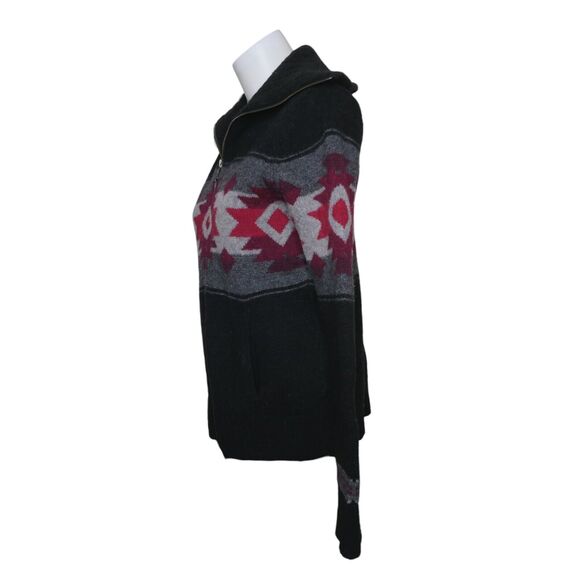 Ralph Lauren LRL Jeans Co Southwestern Sweater 80% Lambswool Zip Shawl Sz M - Picture 7 of 13